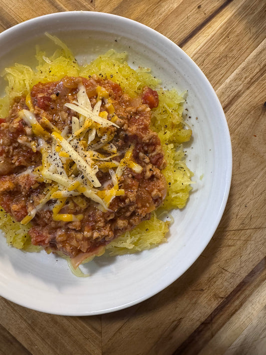 Courge Spaghetti & Sauce Bolognaise Végé
