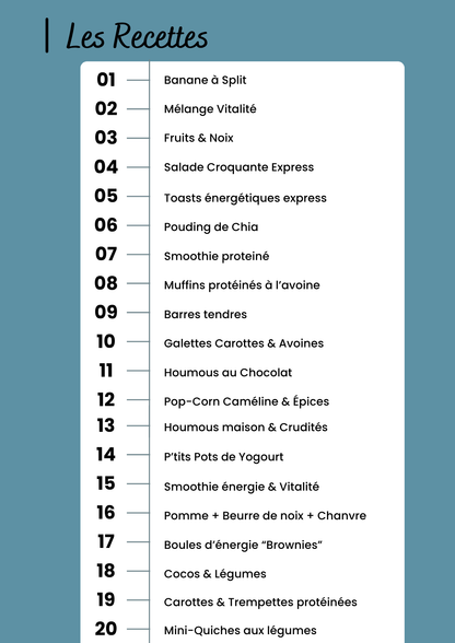 20 Collations simples & Nutritives